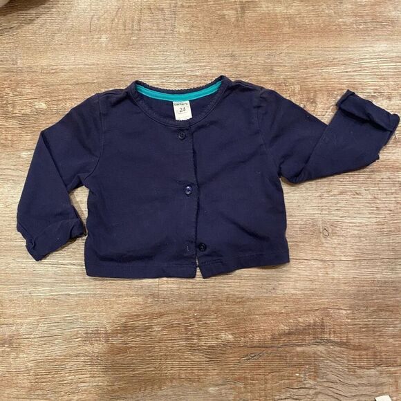 Carter’s Navy Cardigan Button Front Top Size 24 Months - Picture 2 of 6